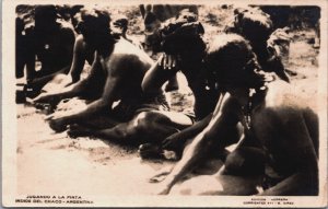 Argentina Jugando A La Pinta Indios Del Chaco Indians RPPC C074
