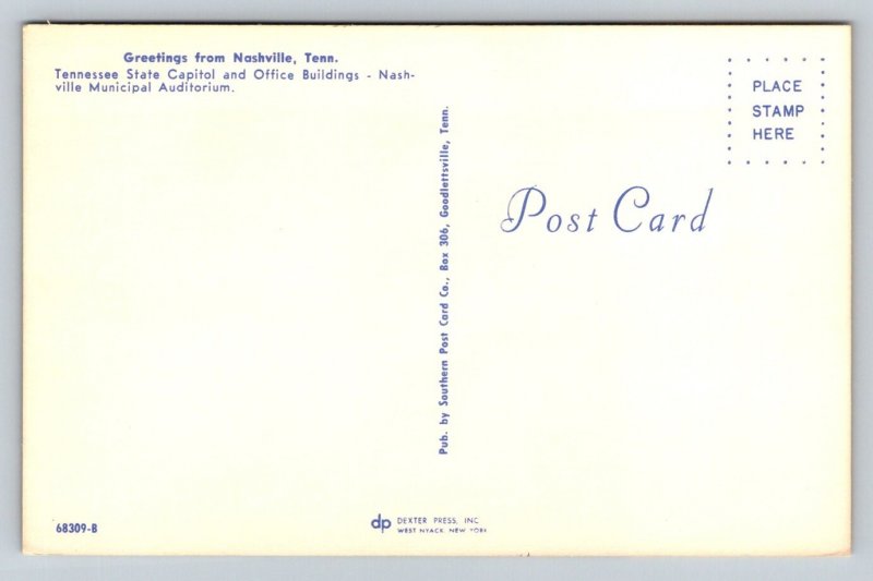 Nashville  Tennessee   Postcard
