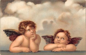 L364 Christmas Greetings 1908 Cherubs Angels vintage postcard