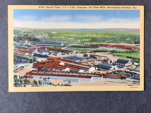 Aerial View Of T.C.I. & Ry. Company Birmingham AL Linen Postcard H2050083939