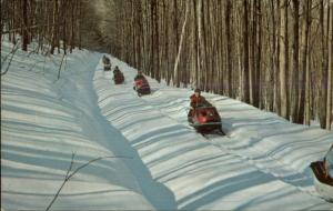 Snowmobiles Snowmobiling Northeast PA Postcard
