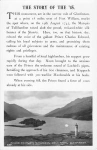 uk11865 prince charlies monument loch shiel  glenfinnan  scotland real photo  uk