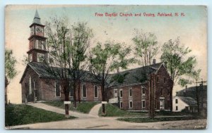 ASHLAND New Hampshire NH  Handcolored FREE BAPTIST CHURCH & Vestry 1910 Postcard