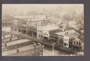 Waverly IOWA RPPC 1911 MAIN STREET Stores BIRDSEYE nr Cedar Falls Shell Rock IA