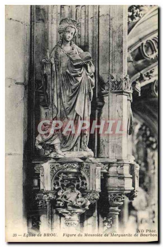 Postcard Ancient Church of Brou Figure of Mausoleum of Margaret of Bourbon