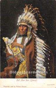 Tall Man Dan, Sioux Indian Unused glitter on card