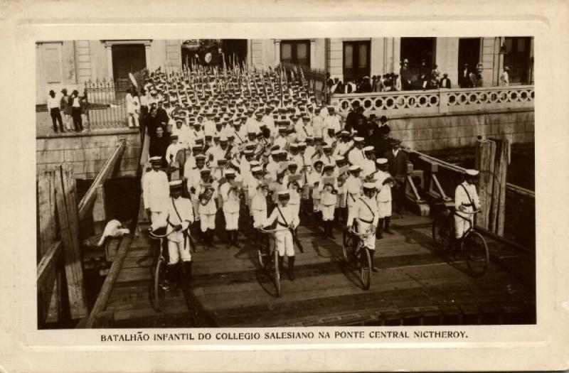 brazil, NICTHEROY, Batalhão Infantil do Collegio Salesiano na Ponte Central 1911