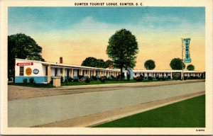 Vtg 1930s Sumter Tourist Lodge Motel Sumter South Carolina SC Travel Postcard