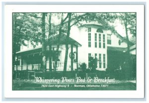 Whispering Pines Bed And Breakfast Norman Oklahoma OK Advertising Postcard