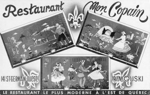 RESTAURANT MON COPAIN Rimouski, Québec, Canada c1950s Vintage Postcard