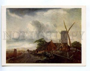 216575 Jan Wouwerman landscape with windmill old postcard