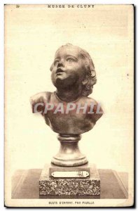 Old Postcard Musee Cluny Bust A Child By Pigalle