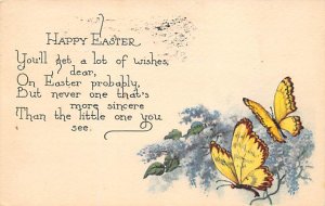 Happy Easter Butterfly 1920 postal marking on front