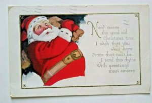 Santa Claus Christmas Postcard Embossed Original Series 52 Saint Nick 1932