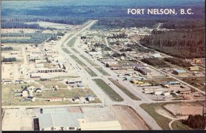 British Columbia ~ FORT NELSON Mile 300/483 km Aerial View - Chrome 1950s-1970s