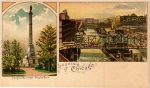 PC CPA US, IL, CHICAGO, GRANT MONUMENT, VINTAGE LITHO POSTCARD (b6434)