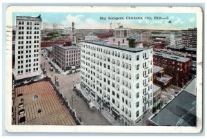 1922 Sky Scrapers Buildings And Cars Oklahoma City Oklahoma OK Posted Postcard