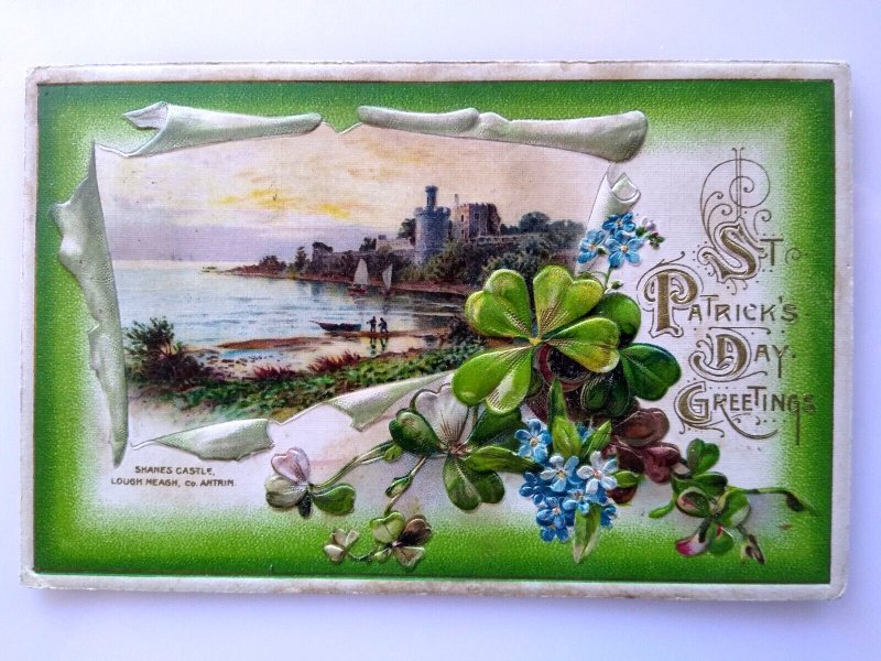 St Patricks Day Postcard Shane's Castle Antrim Ireland John Winsch Back 1913