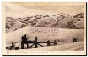 Old Postcard Luchon Sports d & # 39hiver Superbagneres view on the plateau an...