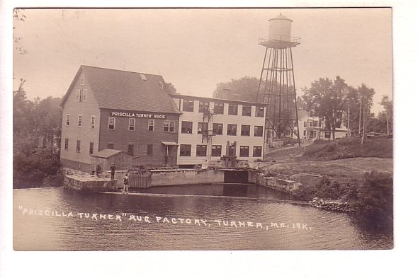 Real Photo Priscilla Turner Rug Factory, Turner, Maine,