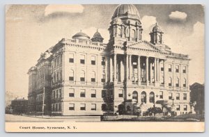 Syracuse New York~Courthouse & Main Street~c1910 B&W Postcard