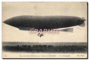 Old Postcard Jet Aviation Airship Zeppelin military balloonists in Chalons ca...