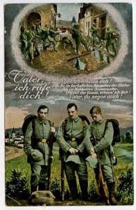 Germany Early Military Feldpost Cancel Vater ich rufe dich Memorial 4 Postcard 