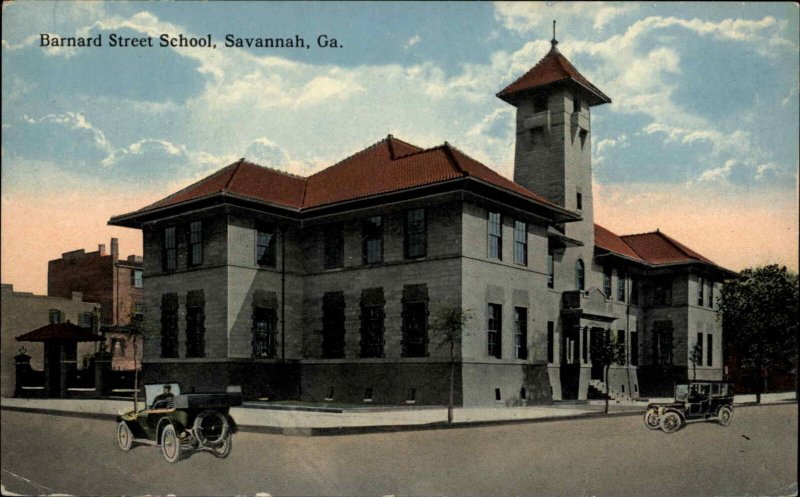 Savannah Georgia GA Barnard Street School c1910 Vintage Postcard