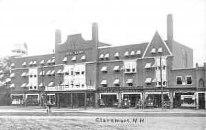 Claremont NH Storefronts Galore Horse Trough, Hale's Real Photo Postcard