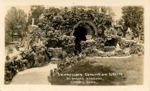 IA - Carroll. St. Angela Academy, Immaculate Conception Grotto - RPPC