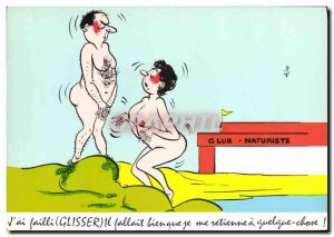 Postcard Modern Slide naturist club