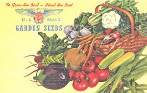 U-S Brand Garden Seeds To Grow The Best-Plant The Best Curteich Linen Postcard