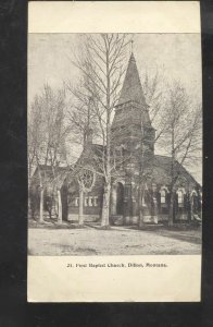 DILLON MONTANA FIRST BAPTIST CHURCH BUILDING 1910 VINTAGE POSTCARD