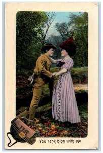 1912 Army Soldier Couple Romance You Rank High With Me Spokane WA Postcard