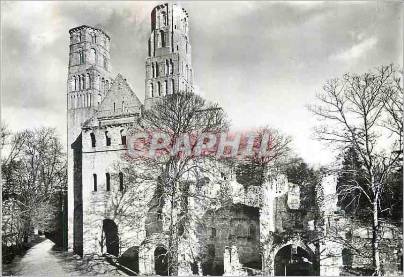 CPM Jumieges (S Mme) Ruines de l'Abbaye Eglise Notre Dame (XIe S) Facade Ouest