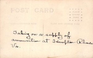 USS Texas Loading Shells on Ship Military Navy Real Photo Postcard AA75853