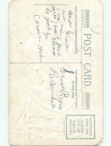 Divided-Back EASTER BUNNY RABBIT SCENE Cute Postcard AA1089