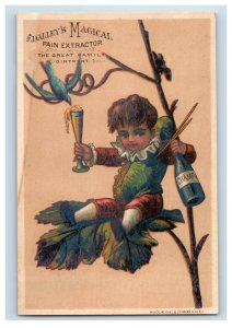 1870s-80s Dalley's Magical Pain Extractor Fairy Cherub Drunk Champagne Bird P209 