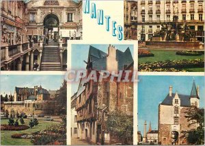 Postcard Modern Colors Nantes in Brittany Landscape Pommeraye Place Royale Le...