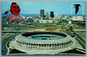 Postcard Atlanta GA c1960s Aerial View Atlanta Stadium Demolished 1997 Sports