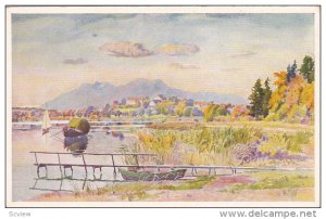 CHIEMSEE, Bavaria, Germany, 1900-1910's; Blick Auf Die Herreninsel