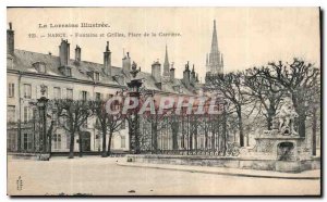 Postcard Old Lorraine Nancy Fontaine and illustrated Grids Place de la Carriere