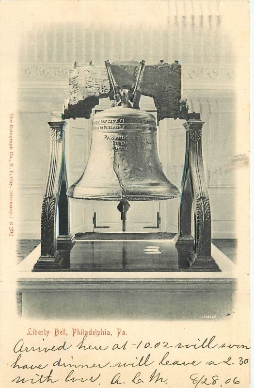 Postcard Pennsylvania Philadelphia Liberty Bell Rotograph undivided 23-1957