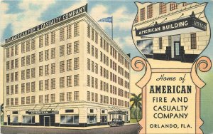 Postcard Florida Orlando Home American fire Causality Teich 23-4550