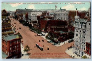 1912 Aerial View The Ardmore 13th St. Pennsylvania Avenue Washington DC Postcard