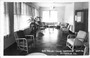 Pittsfield Illinois~Illini Community Hospital Sun Parlor~Nurse's? Note~1948 RPPC