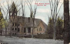 Houlton Maine birds eye view First Baptist Church antique pc Z17102