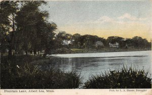 Albert Lea Minnesota 1910 Postcard Fountain Lake