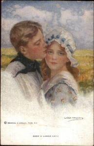 Philip Boileau Boy & Girl Young Romance NEED A LASSIE CRY? c1910 Postcard