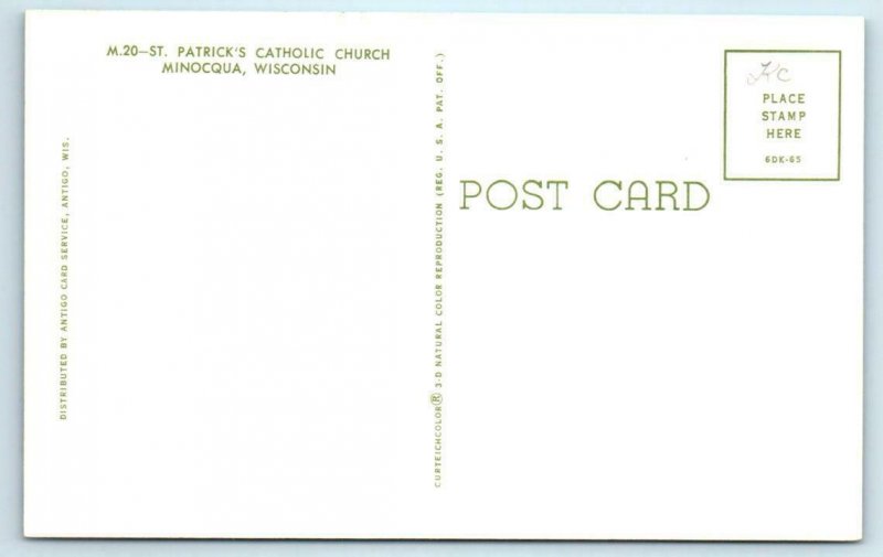 2 Postcards MINOCQUA Wisconsin WI  Methodist Church & Catholic Church c1960s